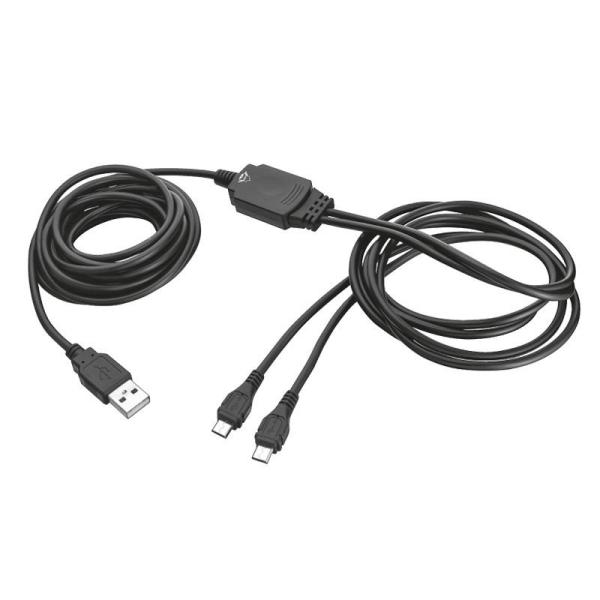 CG16-20165 TRUST CABLE GXT 222 DUO CHARGE 2 JOYSTICK PS4 3.5MM
